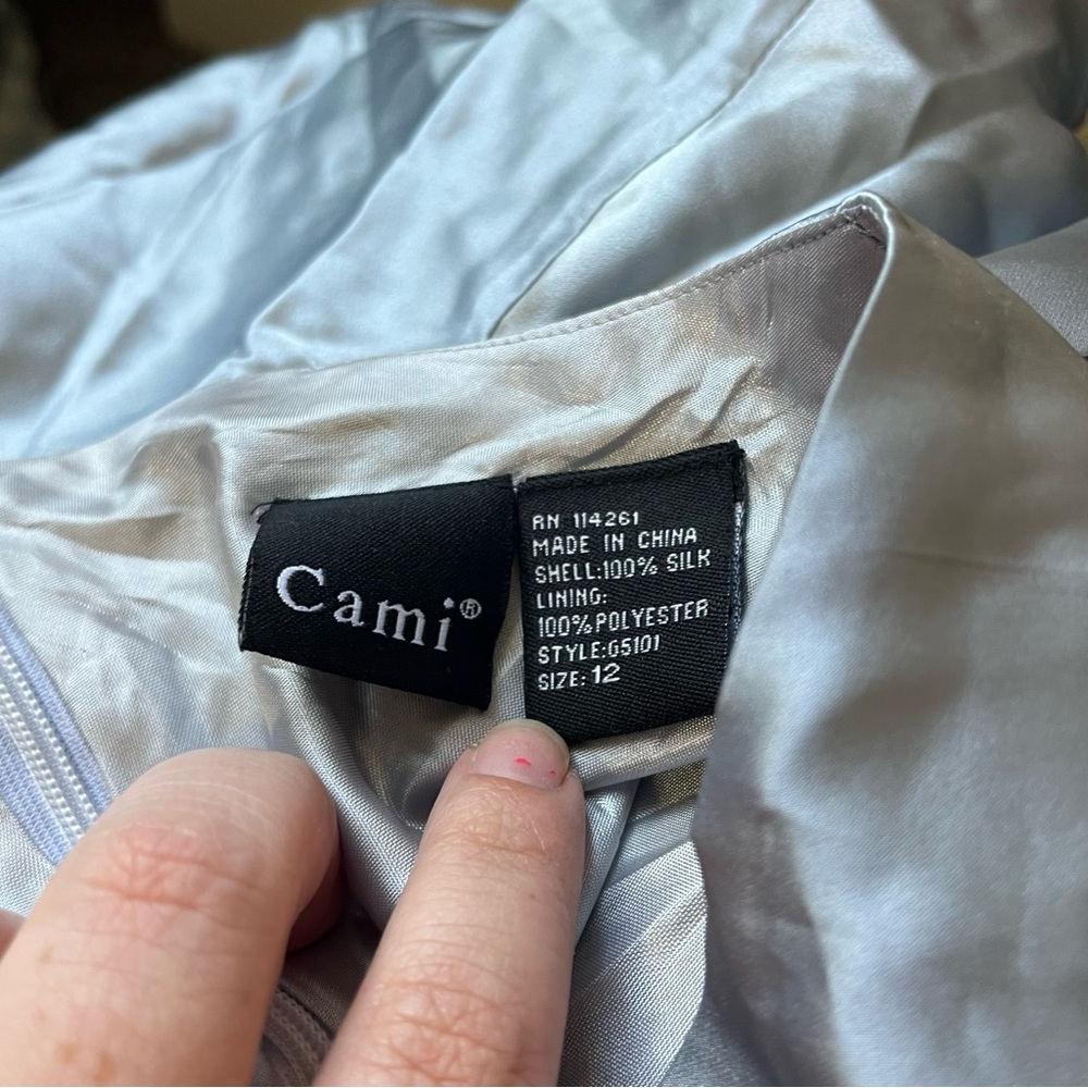 Cami NYC Silver Midi Skirt with Shimmering Elegance - Picture 7 of 8